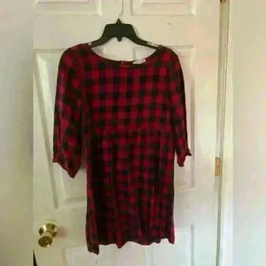 Woman’s small buffalo plaid babydoll dress